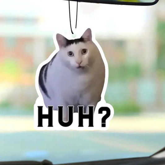 Huh White Cat Car Air Freshener