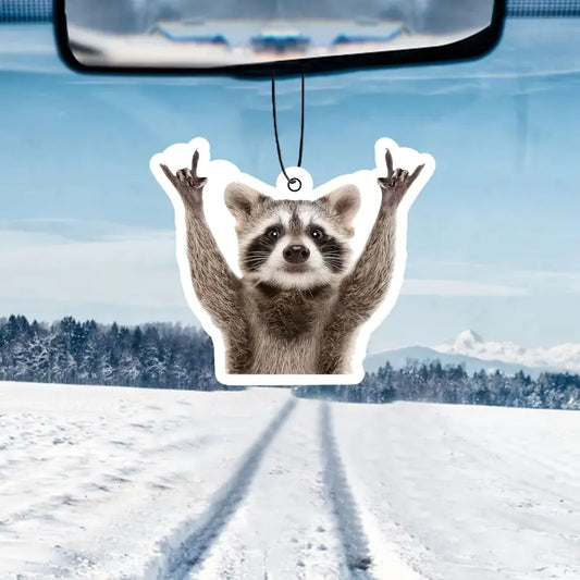 Cute Rock Raccoon Car Air Fresheners