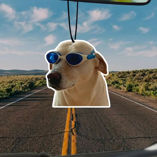 Dog with Fashion Glasses Car Air Freshener